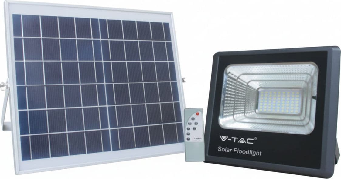 Proiettore LED con Pannello Solare IP65 50 W 4000 °k Naturale 4200 Lm