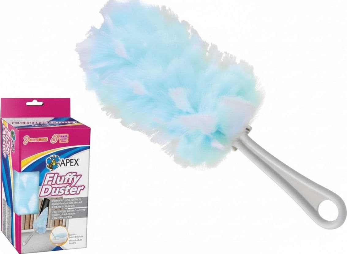 Set Piumino Fluffy Duster con 5 Cuffie di Ricambio Apex 6 Pezzi