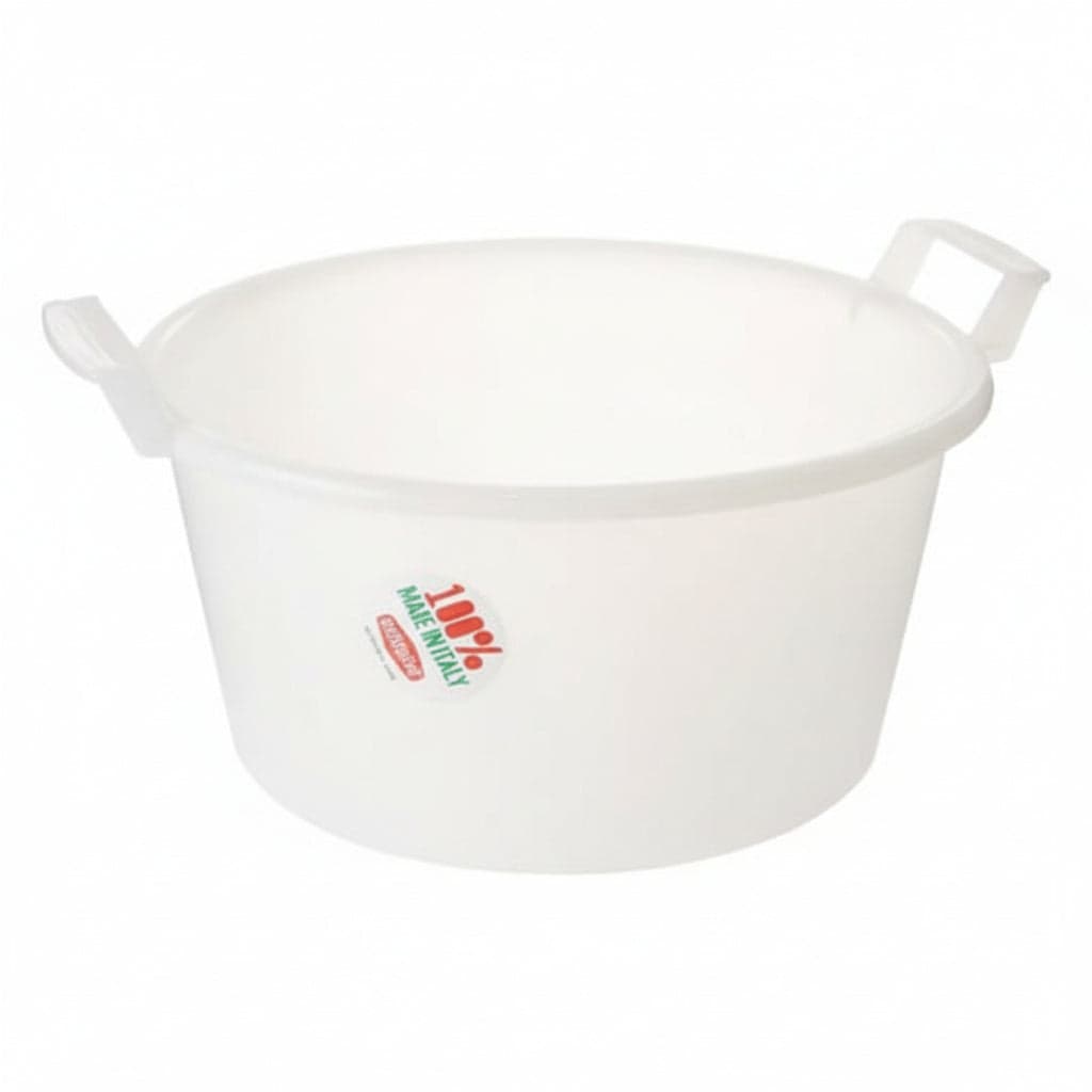 Bacinella Tonda in Polietilene Neutro Ø 35 mm cm da 13 l 4 Pezzi