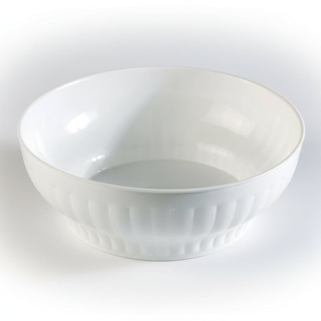 INSALATIERA COSTOLATA IN PLASTICA BIANCA- - ø cm.26 - 5 pezzi STEFANPLAST