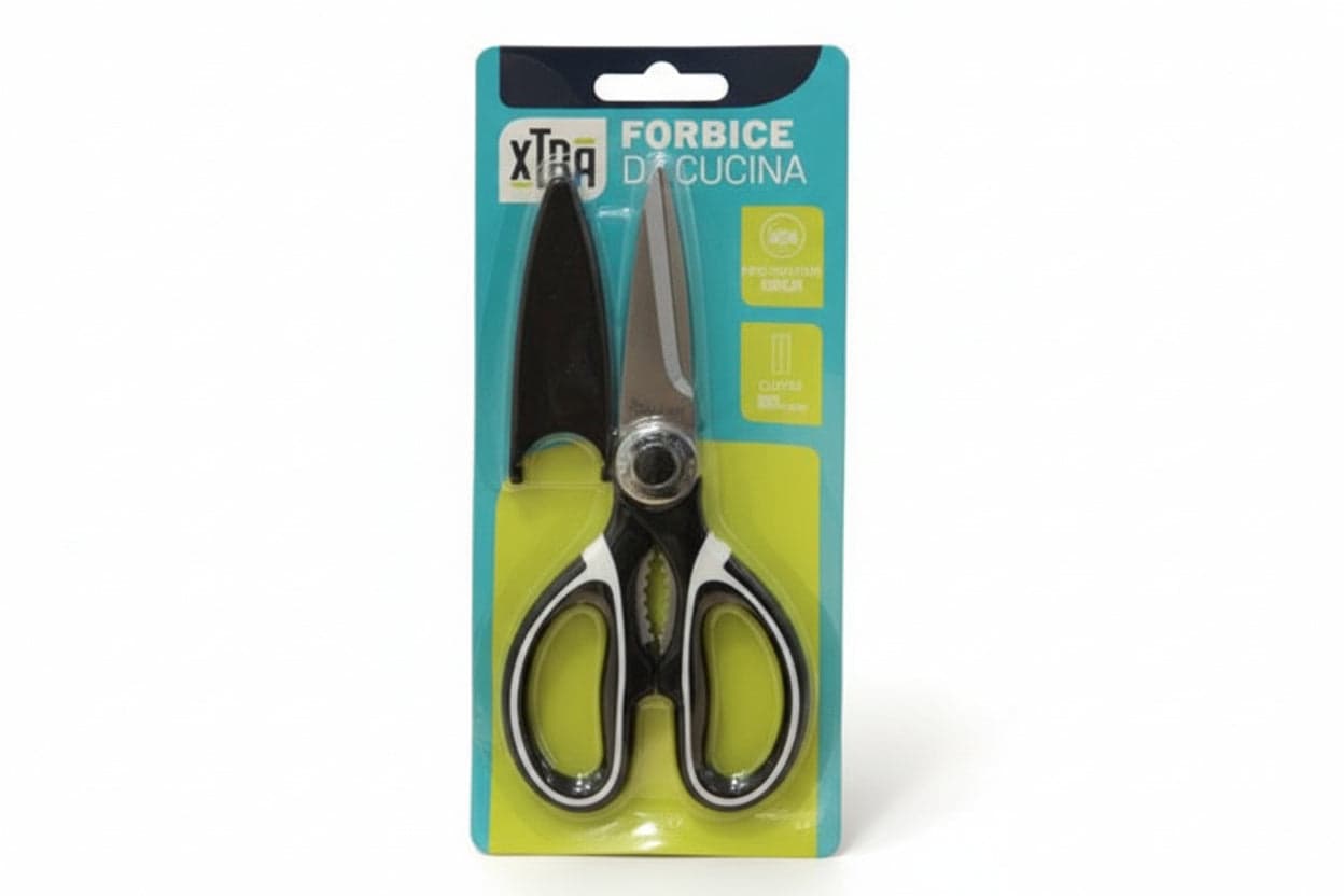 Forbice da Cucina Lama 90 mm Lunghezza Totale 205 mm Xtra 5 Pezzi