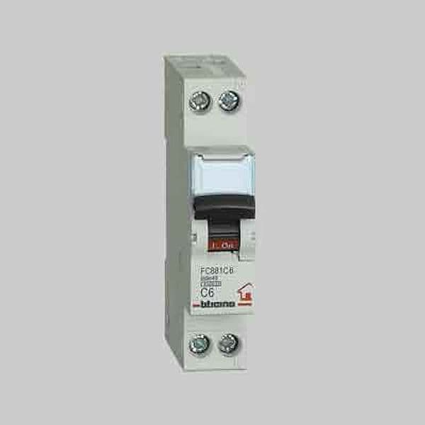 Interruttore Magnetotermico Compatto Bticino 1P con N Corrente 6A