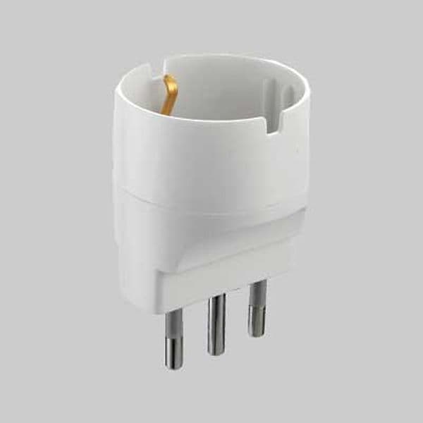 Adattatore Semplice Schuko 10A 2P con T Spina Tedesca Verso Presa Italiana