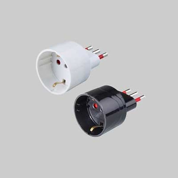 Adattatore Semplice Schuko 10A Rosi 2P Prese 10 2P con T Colore Bianco