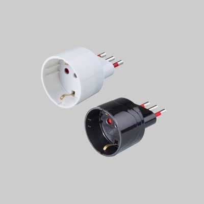 Adattatore Semplice Schuko 10A Rosi 2P+T - Prese 10 2P+T, Col. Bianco - Rosi