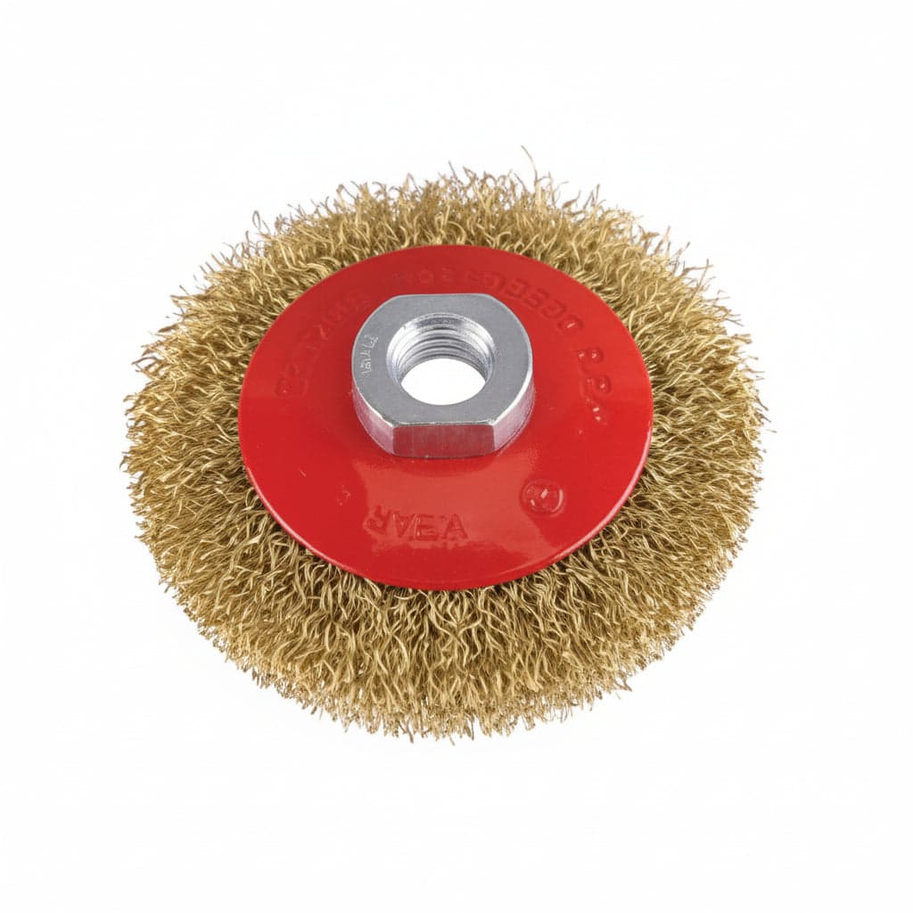 SPAZZOLA CIRCOLARE CONICA FILI IN ACCIAIO- - ø mm.120 PG 468.00 - 2 blister PG