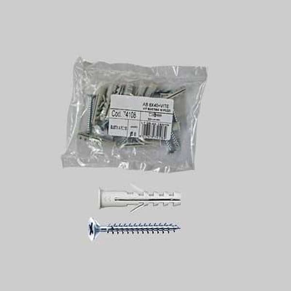 Tassello con Vite e Bordo Avb Tc in Busta Ø 8 x 40 Vite Tecfi Conf 10 Pezzi