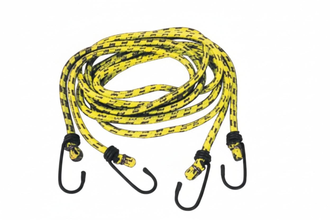 CORDA ELASTICA  ALLACCIABAGAGLI GANCI IN METALLO RIVESTITI PLASTICA- - ø mm.8 x cm.200 - 10 blister ALTE