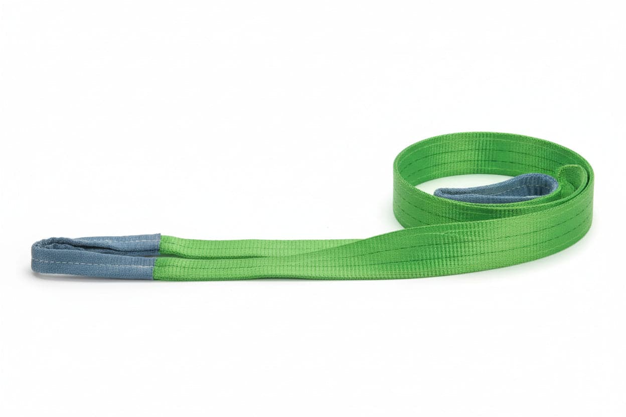 CINGHIA DI SOLLEVAMENTO CON FASCIA  A DOPPIO STRATO MM.75  mt.2 x mm75h.  portata Kg.2000 colore verde    EXCEL