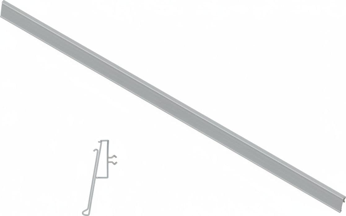 Portaprezzo PVC H40 Basculante per Ripiano Lamiera 40 mm H.X665 l