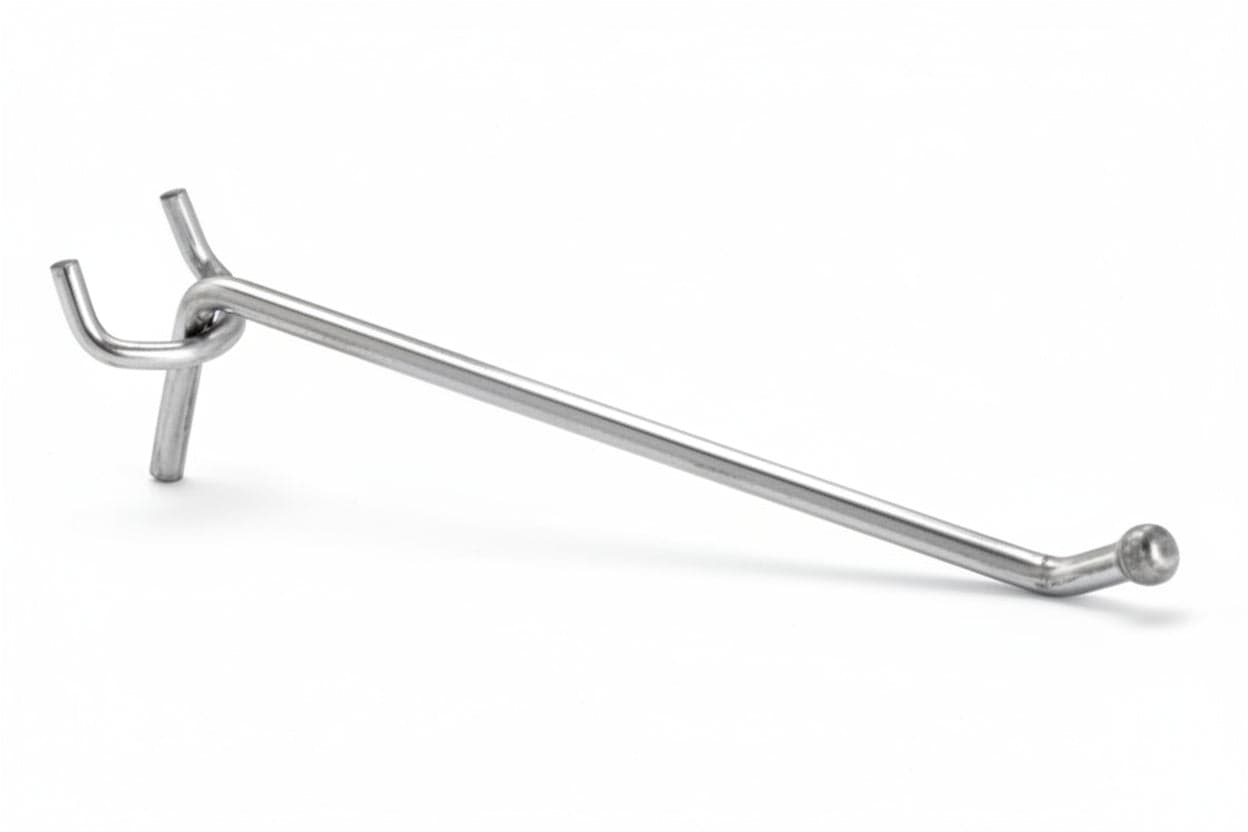 Gancio 1 Filo Per Pannelli Forati Con Punta Antinfortunistica- - Ø Mm.3,8X3,8X60 L. - 100 Pezzi