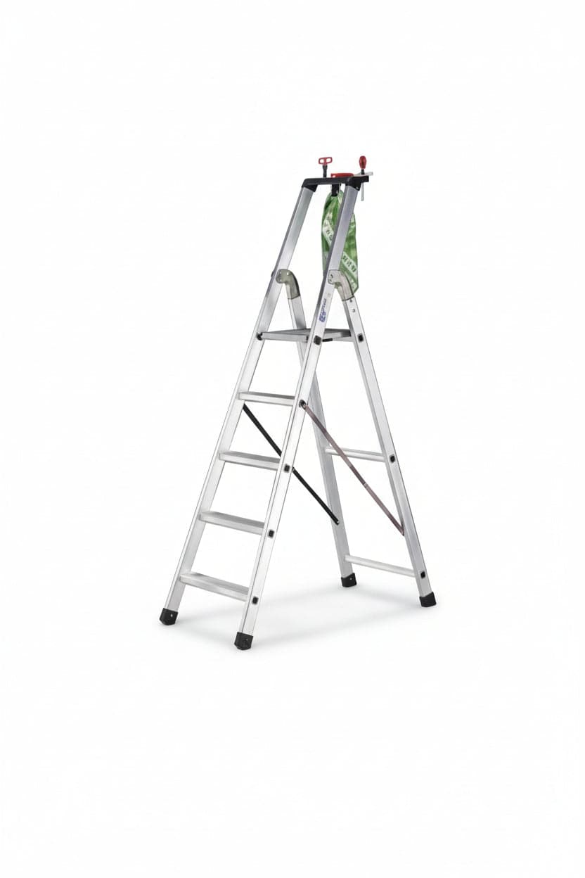 SCALA IN ALLUMINIO QUADRA EN131  6 gradini cm.53x11,5x196h (136h pedana) kg.7,5    FACAL