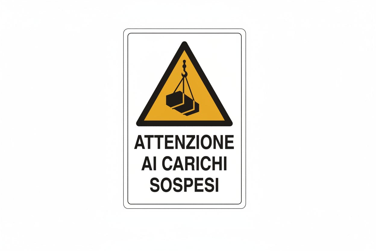 Cartello Attenzione Carichi Sospesi- - Cm.50X70H. - 10 Pezzi in Segnaletica antinfortunistica BricoGo - Marano di Napoli, commercioVirtuoso.it