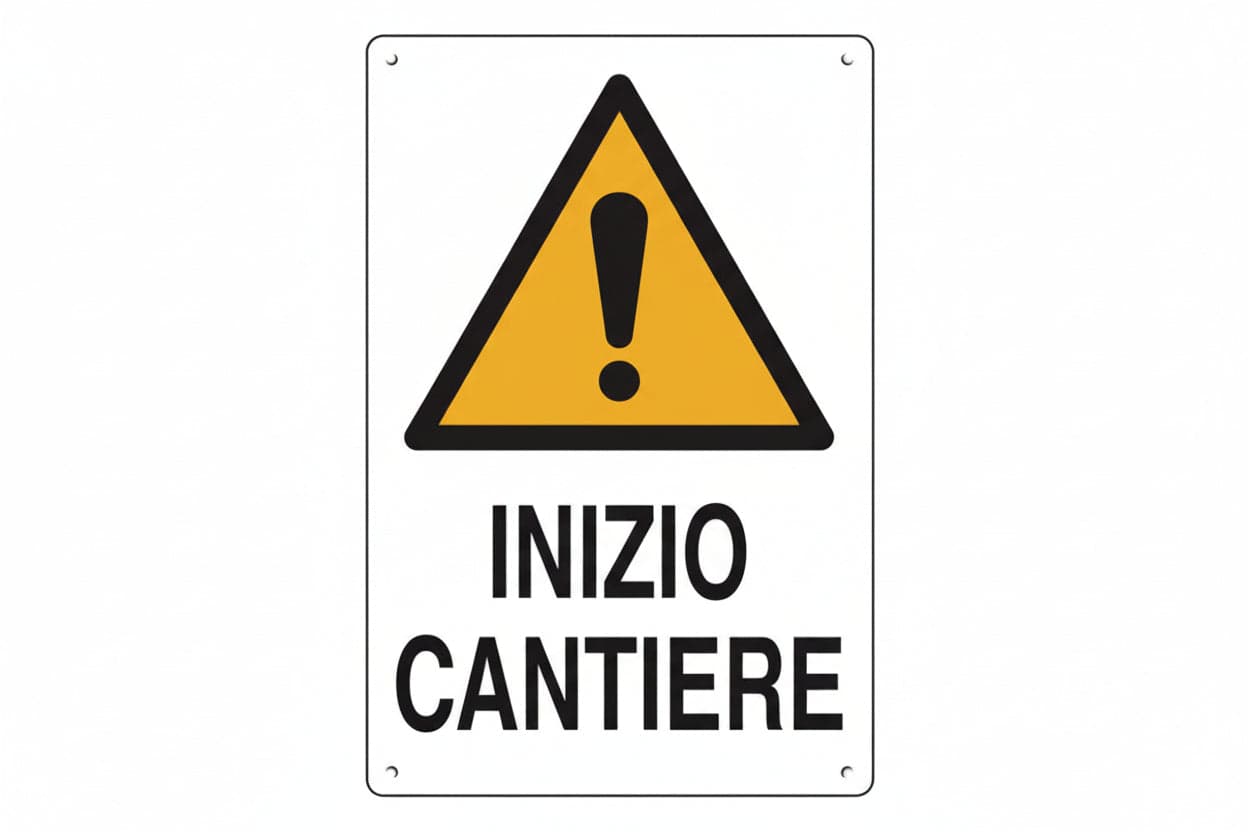 Cartello Inizio Cantiere- - Cm.40X60H. In Plastica - 10 Pezzi in Segnaletica antinfortunistica BricoGo - Marano di Napoli, commercioVirtuoso.it