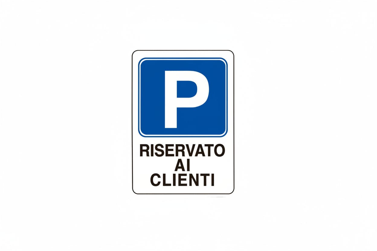Cartello Parcheggio Riservato Ai Clienti- - Cm.20X30H. - 10 Pezzi
