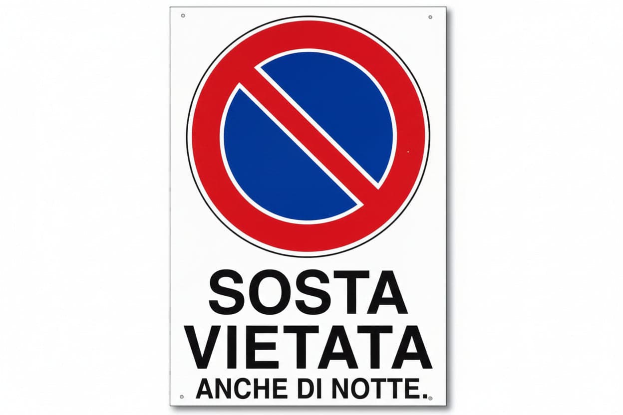 Cartello Sosta Vietata Anche Di Notte- - Cm.20X30H. I - 10 Pezzi in Segnaletica antinfortunistica BricoGo - Marano di Napoli, commercioVirtuoso.it