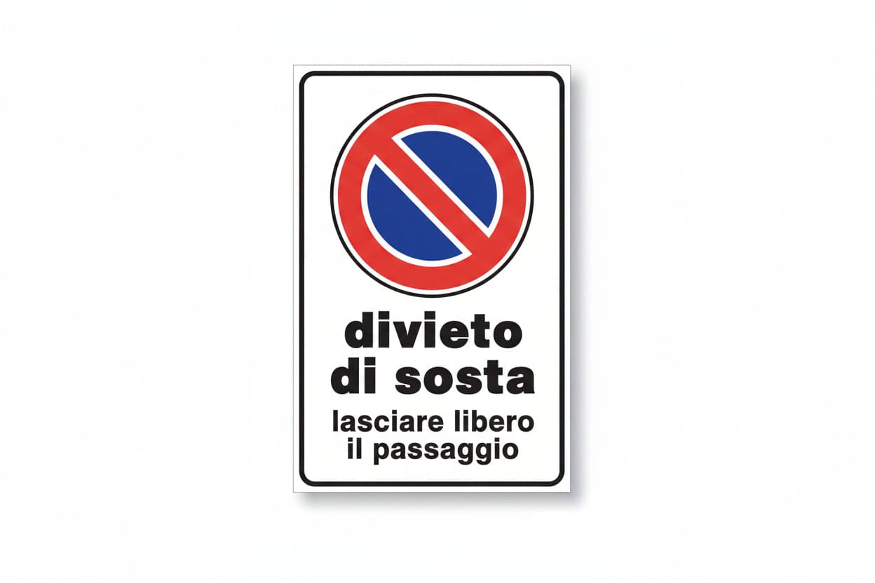 CARTELLO DIVIETO DI SOSTA LASCIARE LIBERO IL PASSAGGIO- - cm.20x30h. - 10 pezzi