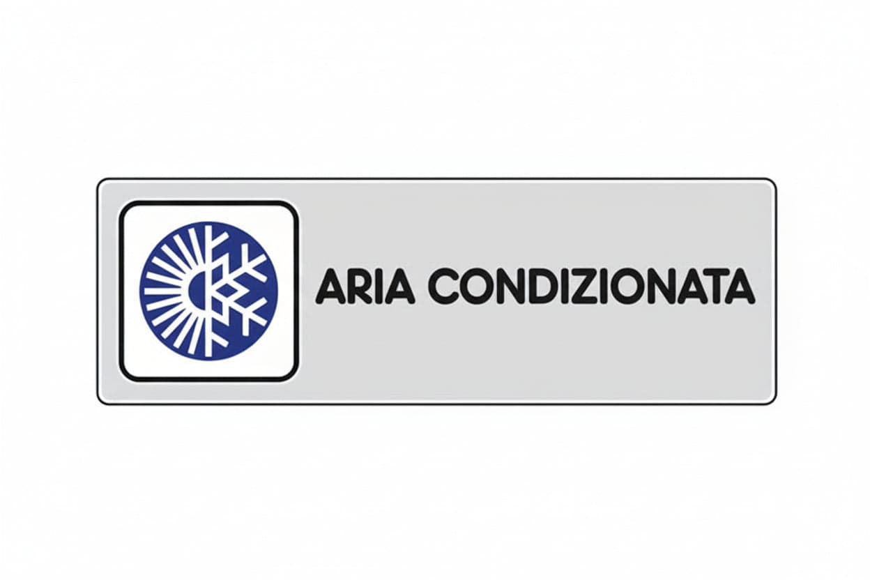 Targhetta Adesiva Aria Condizionata 15 CMX5H 10 Pezzi