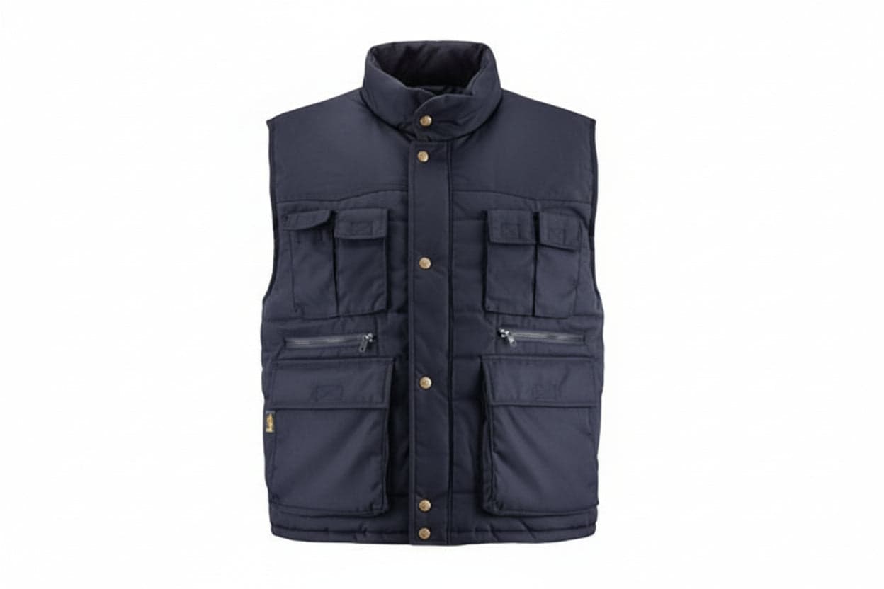 GILET IMBOTTITO IN POLIESTERE/COTONE BLU  tg.XXL