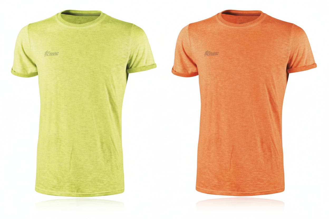 T Shirt Fluo Manica Corta Tg.xxl Orange 100% Cotone U Power 3 Pezzi