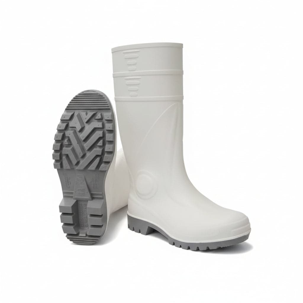 STIVALI DI SICUREZZA IN PVC BIANCO EN 345- - n°39 - colore della suola grigio - 1 paio