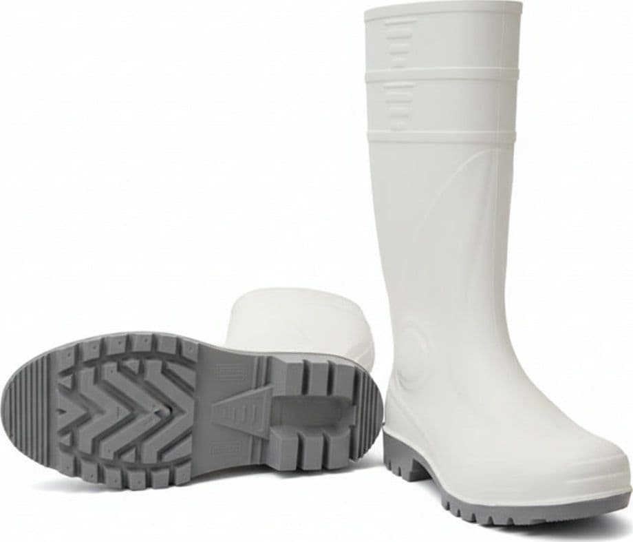 Stivali di Sicurezza in PVC Bianco EN 345 N°45 della Suola Grigio 1 Paio