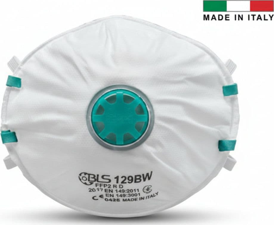 Mascherine con Valvola FFP2 Bls Classic 129BW Imbustata 10 Pezzi