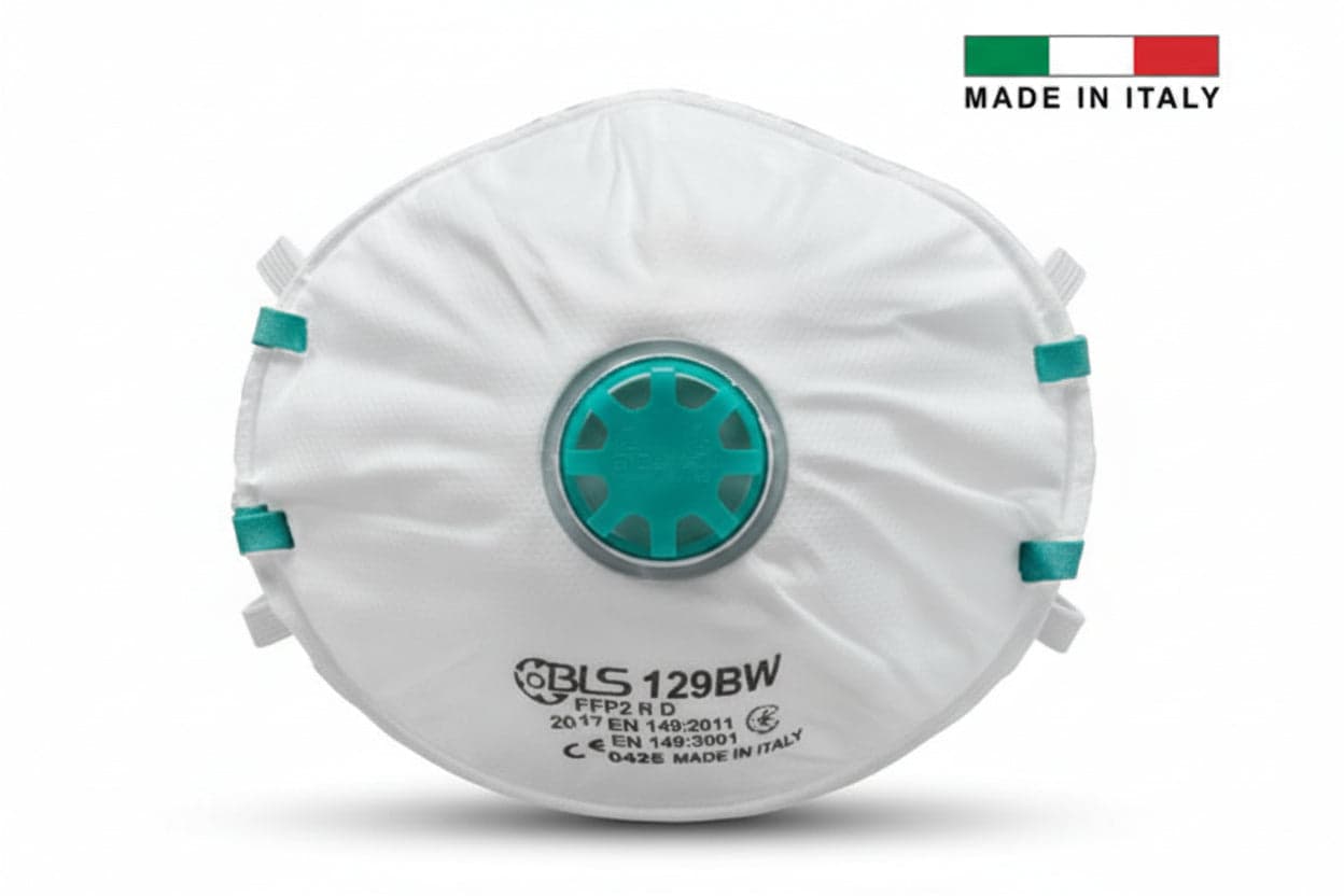 Mascherine con Valvola FFP2 Bls Classic 129BW Imbustata 10 Pezzi