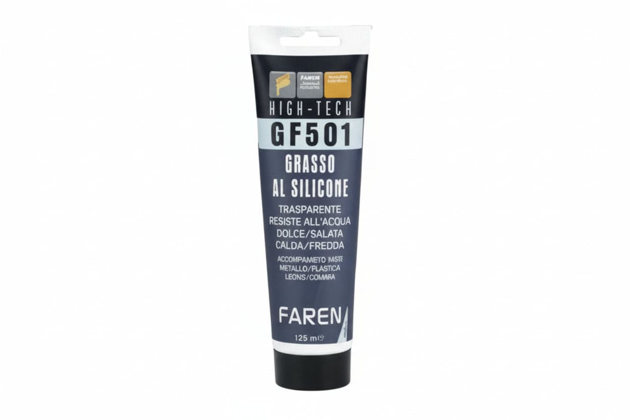 GRASSO AL SILICONE TRASPARENTE GF501- - ml.125 - 12 pezzi FAREN