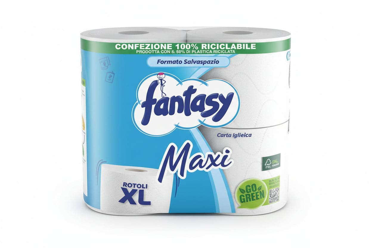 Carta Igienica 2 Veli In Rotoli Maxi 500 Strappi- - Conf. Da 4 Rotoli - 7 Confezione Fantasy