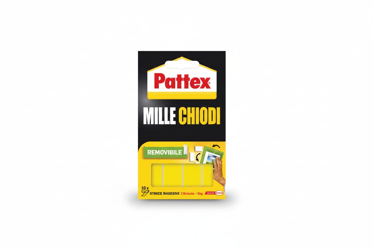 PATTEX MILLECHIODI BIADESIVO REMOVIBILE- - 10 strisce mm.40x20 - 3 pezzi HENKEL