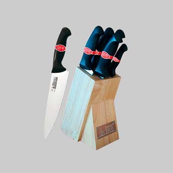Set Coltelli con Ceppo De Luca Coltellerie 5 Pezzi