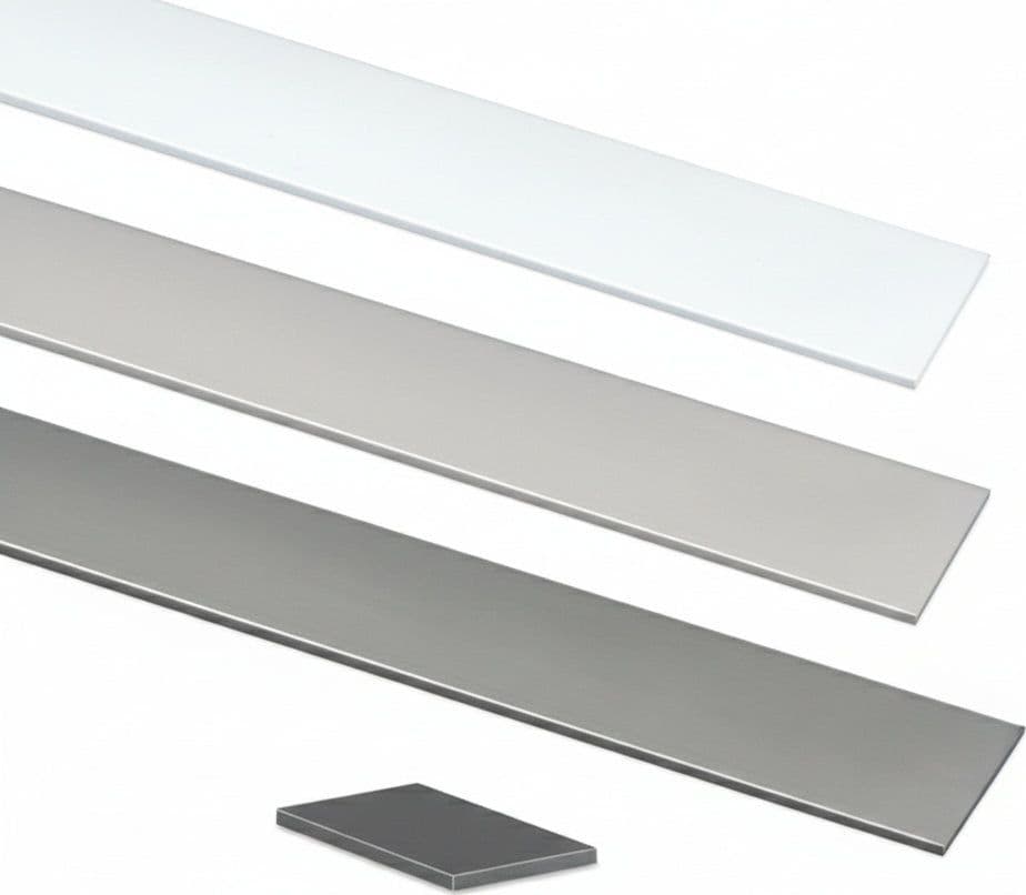 Profilo Piatto in Alluminio 25 1 mm m Argento 5 Pezzi