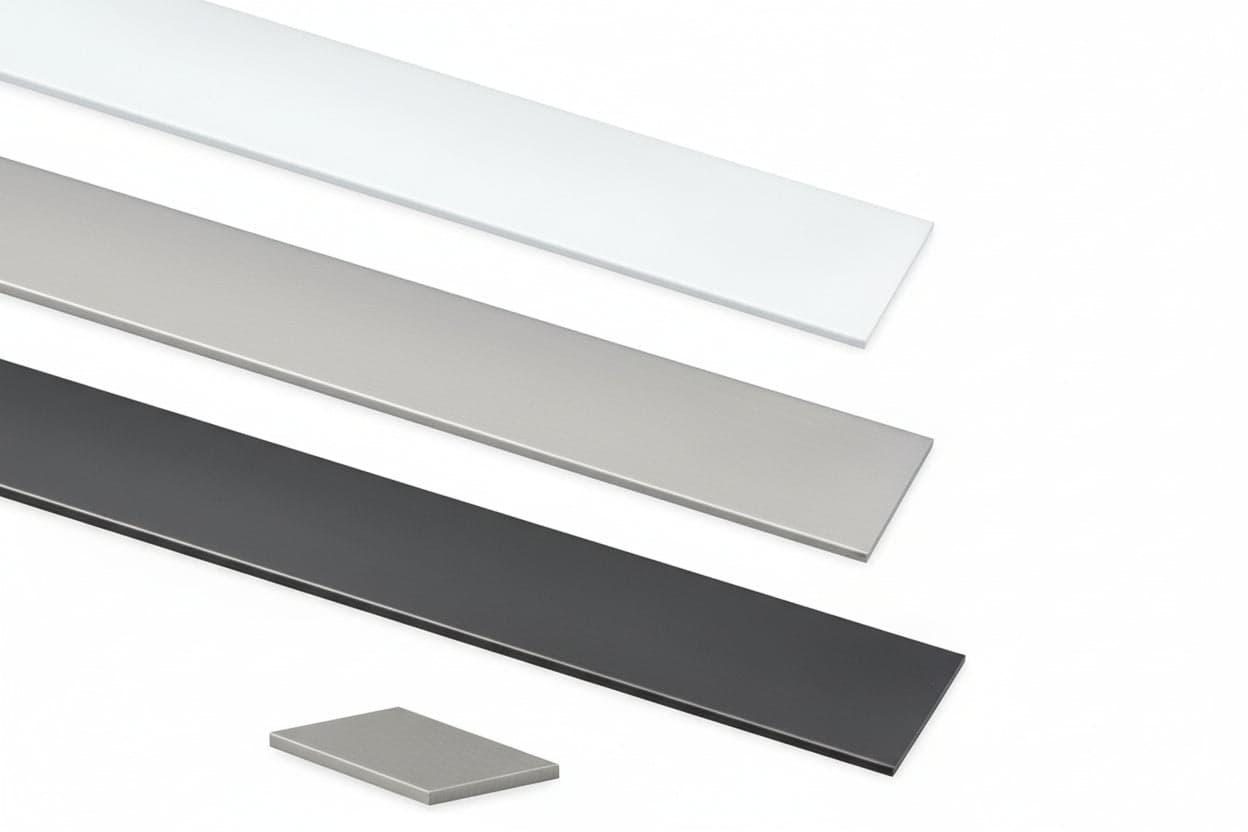 PROFILO PIATTO IN ALLUMINIO- - mm.20 mt.2 argento - 5 pezzi