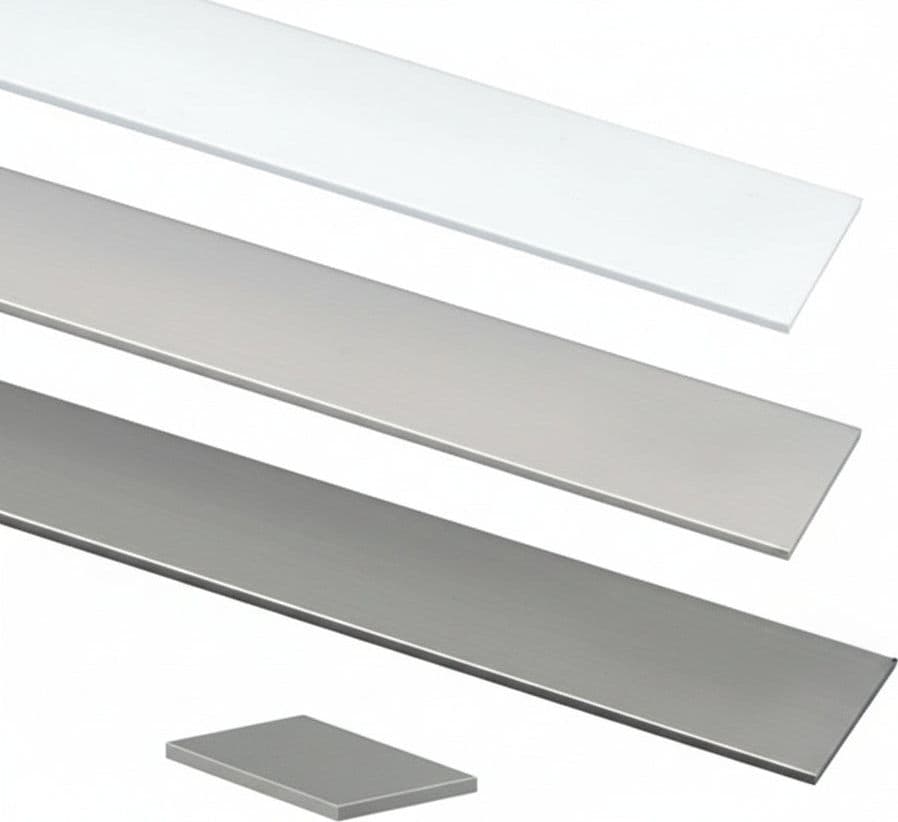 Profilo Piatto in Alluminio 25 2 mm m Argento Lucido 5 Pezzi