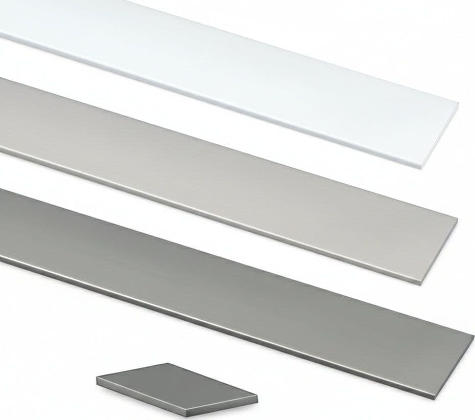 Profilo Piatto in Alluminio 30 2 mm m Argento Lucido 5 Pezzi