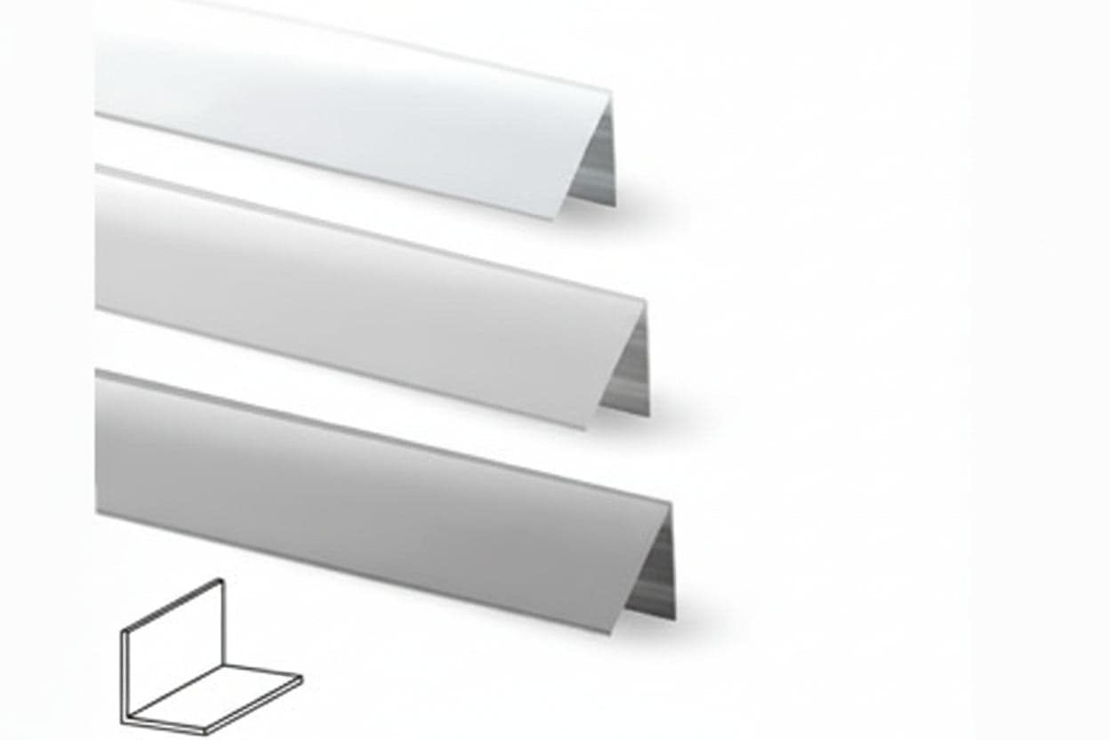 PROFILO ANGOLI UGUALI IN ALLUMINIO- - mm.10x10 mt.2 argento - 5 pezzi
