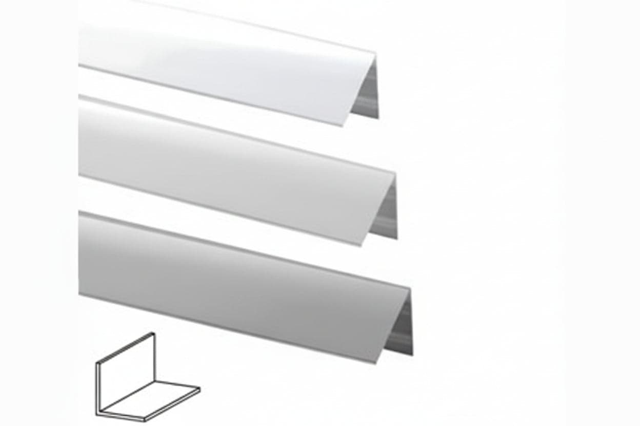 PROFILO ANGOLI UGUALI IN ALLUMINIO- - mm.20x20 mt.2 argento - 5 pezzi