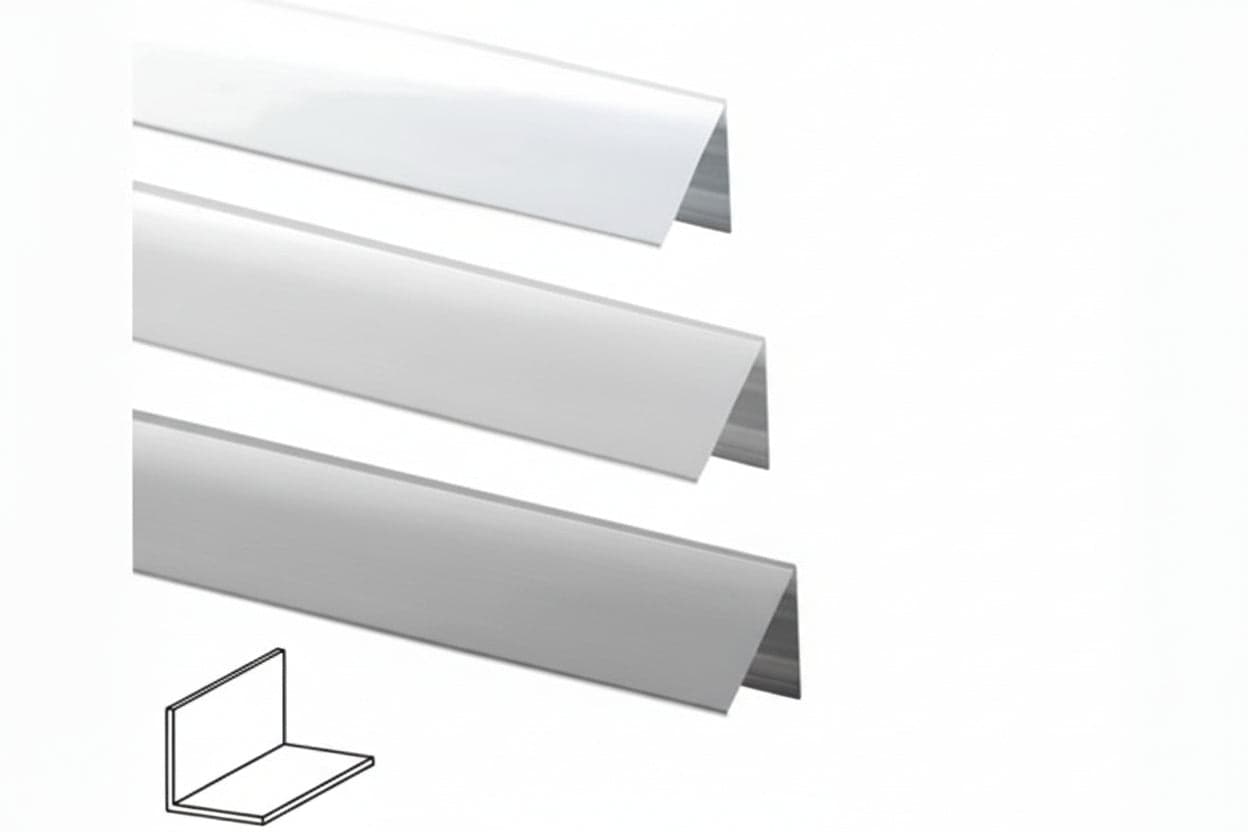 PROFILO ANGOLI UGUALI IN ALLUMINIO- - mm.25x25 mt.2 argento - 5 pezzi