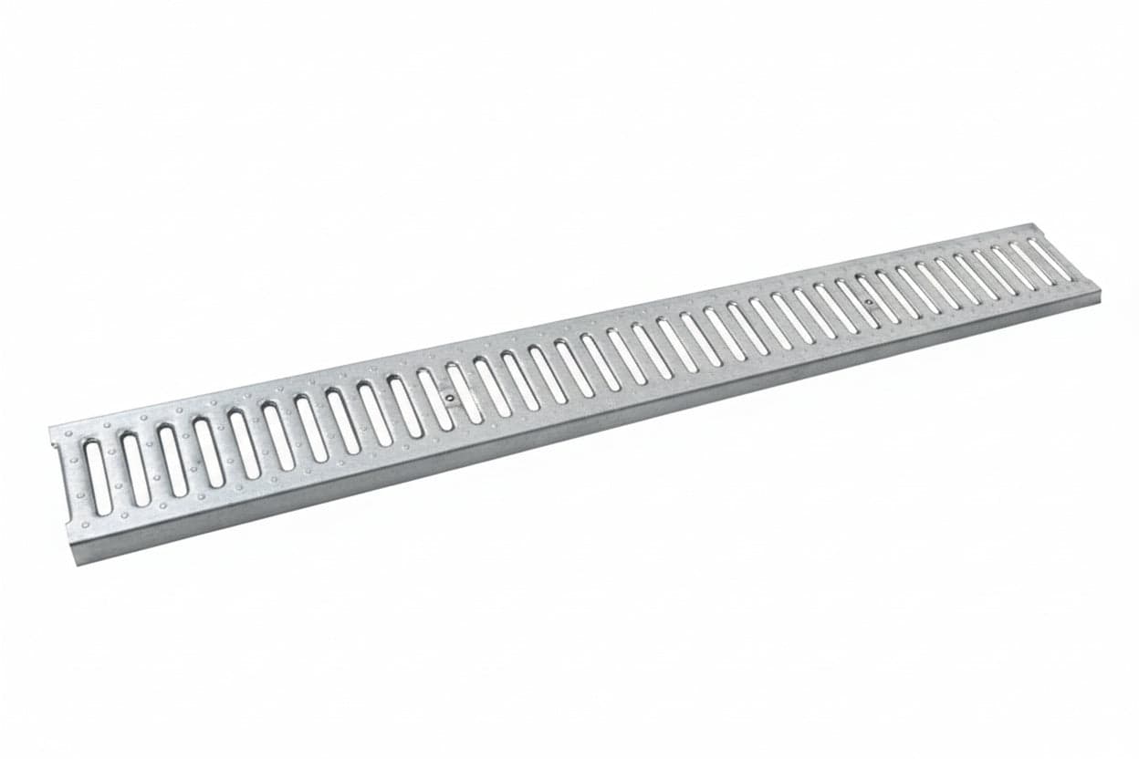 GRIGLIA ZINCATA PER CANALETTA IN POLIPROPILENE DA CM.100X13  cm.100x13x2,1h.