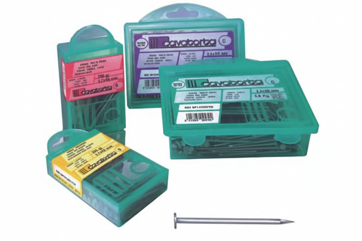 CHIODI TESTA PIANA BRICOLINE- - ø mm. 2,0 - 13x30 gr.500 - 4 blister CAVATORTA