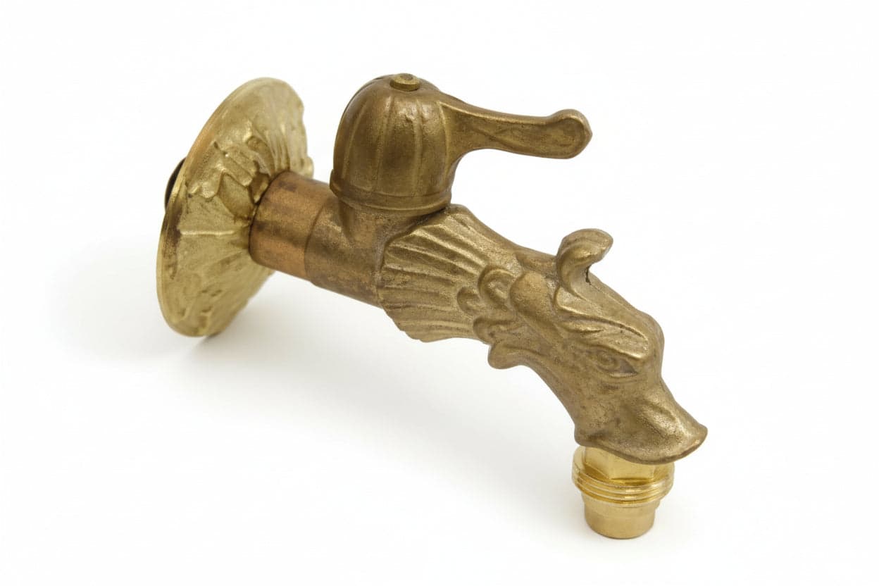 Rubinetto Artistico in Ottone a Leva Oro Anticato Attacco m ½' Aglaia
