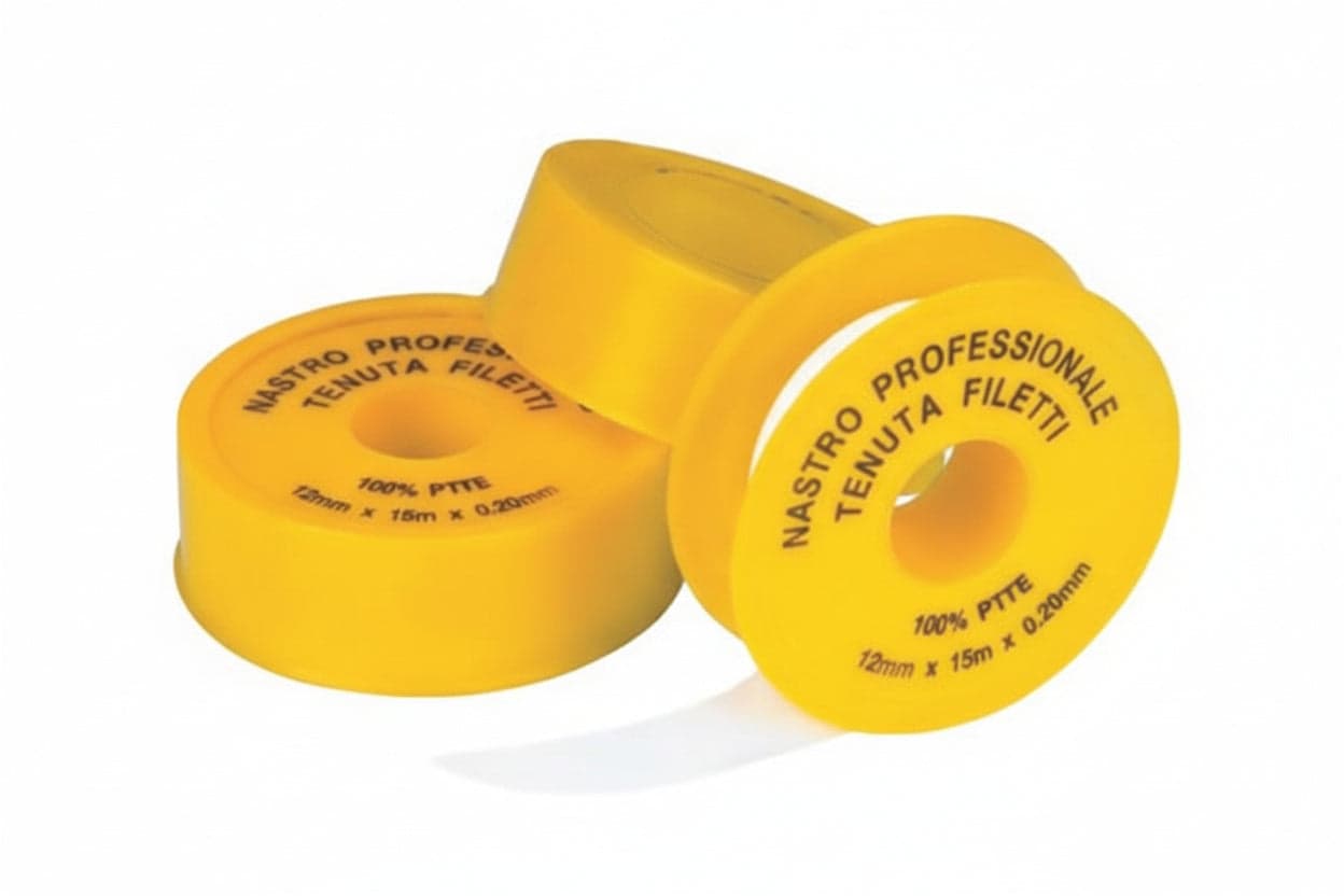NASTRO TEFLON IN PTFE PROFESSIONALE PER GAS MM.19 MT.15 MM.0,2 - 25 pezzi
