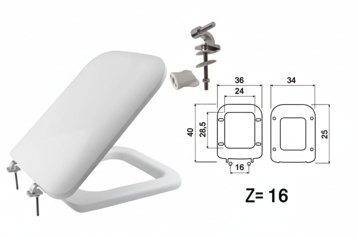 Sedile WC in Termoindurente Double Bianco Cerniere in Metallo Coprivaso