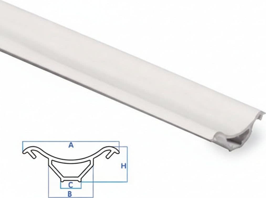 Profilo Raccordo Igienico Rigido Bianco Mm. A=30 B=14 C=6,4 H=11 10 Pezzi