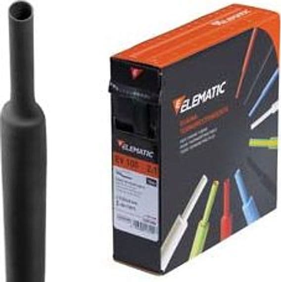 Guaina Termorestringente Nera 19,1 mm 9,5 Cf da 5 m Elematic