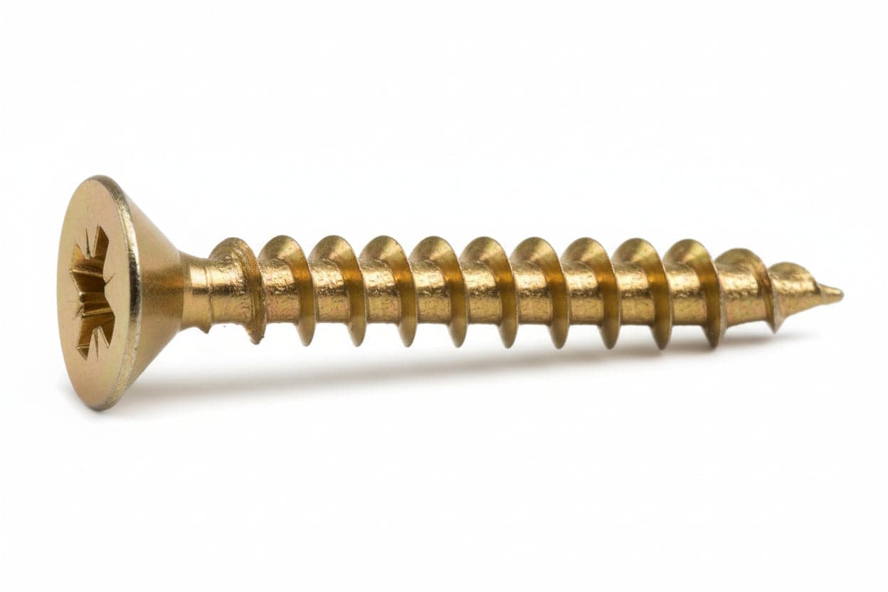 VITI PANEL-VIT TESTA SVASATA PIANA ACCIAIO OTTONATO- - ø mm.3x20 - 500 pezzi MUSTAD
