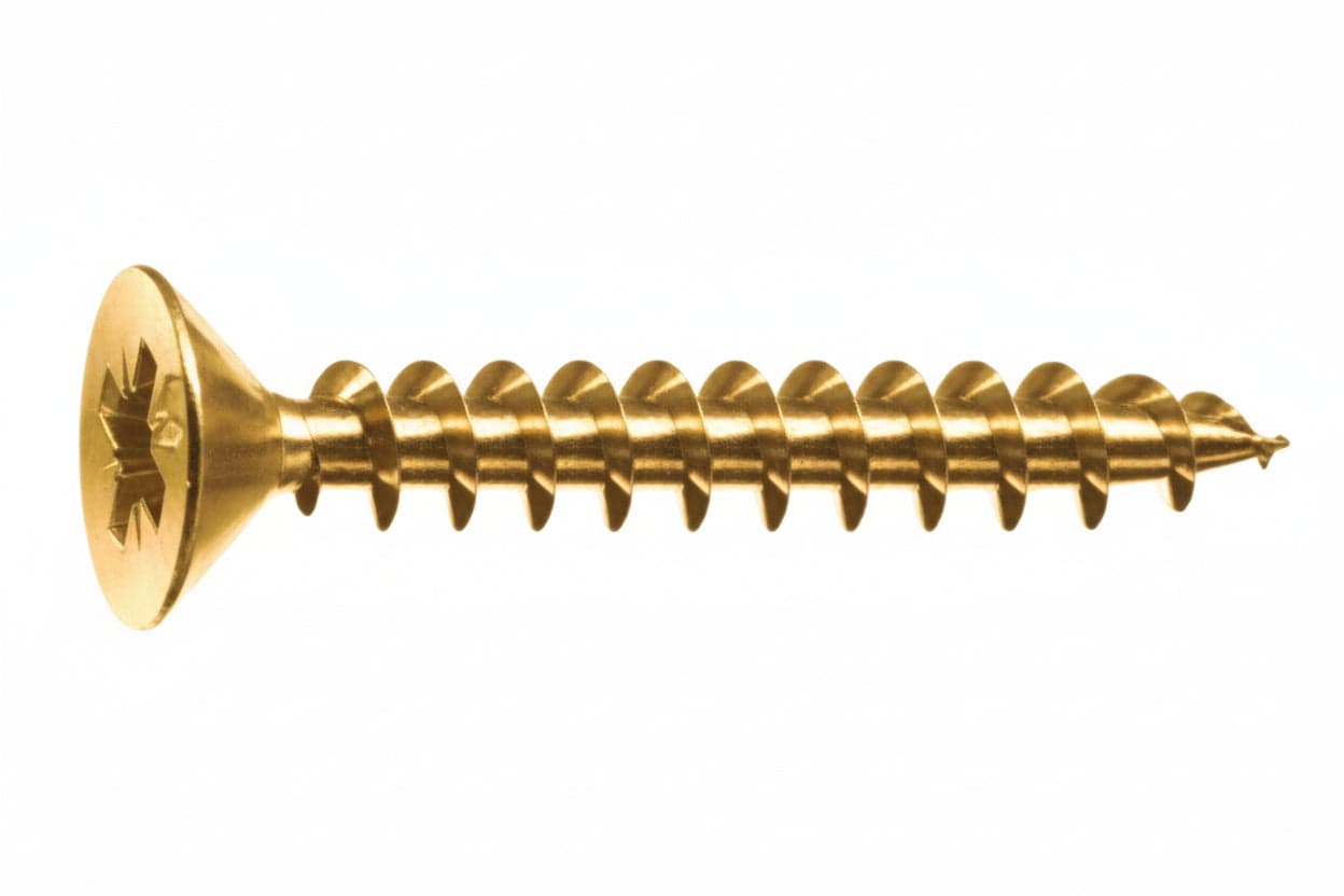 VITI PANEL-VIT TESTA SVASATA PIANA ACCIAIO OTTONATO- - ø mm.4,5x40 - 500 pezzi MUSTAD
