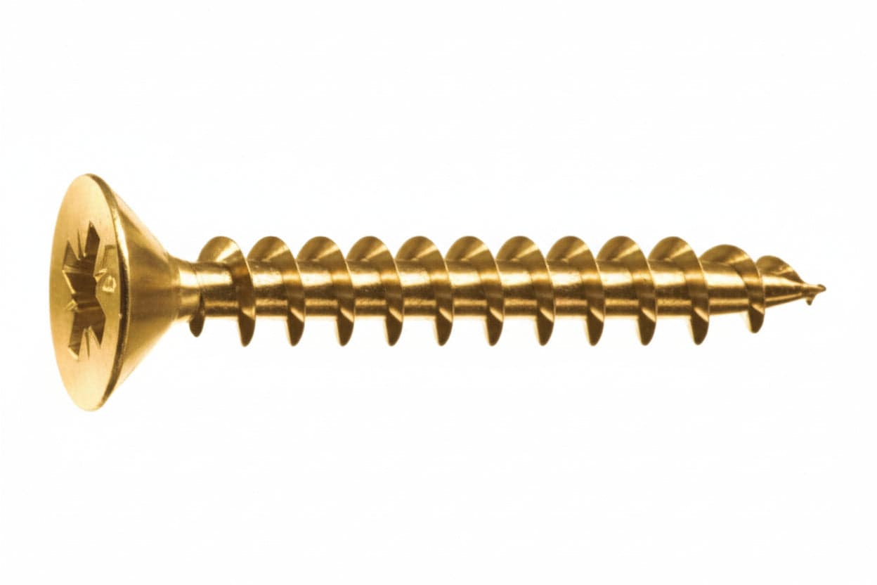 VITI PANEL-VIT TESTA SVASATA PIANA ACCIAIO OTTONATO- - ø mm.4,5x70 - 200 pezzi MUSTAD