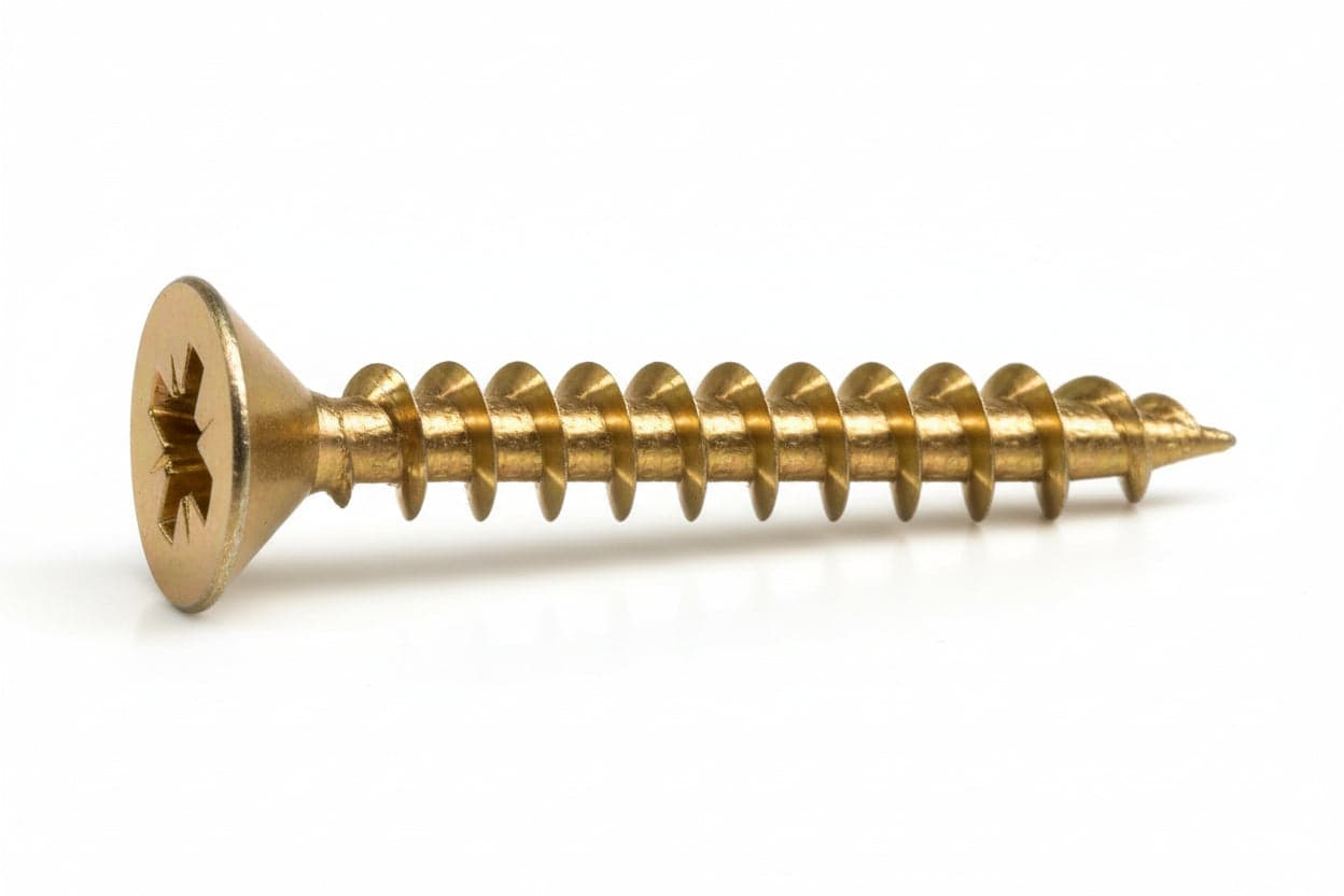 VITI PANEL-VIT TESTA SVASATA PIANA ACCIAIO OTTONATO- - ø mm.5x30 - 500 pezzi MUSTAD